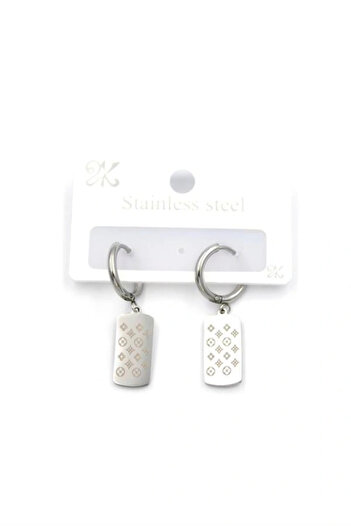 shopwave Vc Clover Earrings with Dangle - Silver