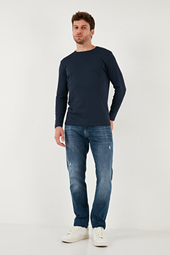 Buratti Cotton Slim Fit Crew Neck Basic Sweat Men's Sweat 59050741