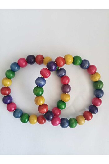 hobi duragı Colorful Wooden Beaded Round Bag Handle