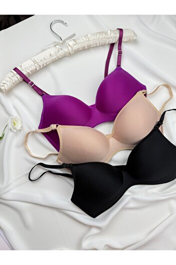 ROZENİN LINGERIE Wireless Lotus Recovery Economical Package Set of 3 Bras