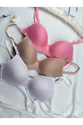 ROZENİN LINGERIE Wireless Lotus Recovery Economical Package Set of 3 Bras