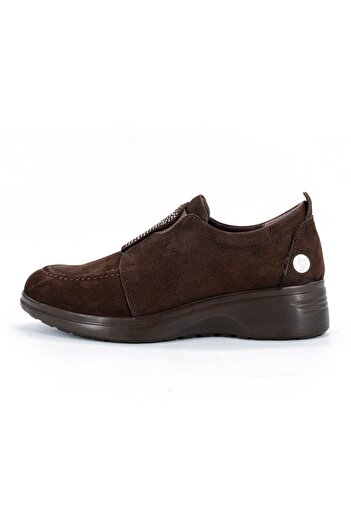 Mammamia D25Ka-7020 Brown Nubuck Genuine Leather Women's Daily Casual Shoes