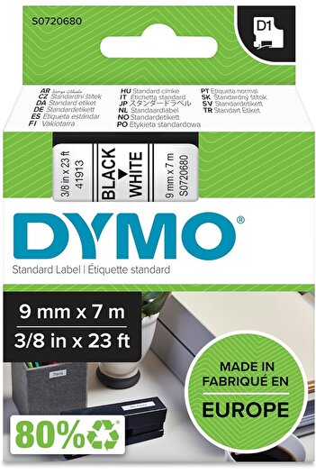 STOREMAX شريط بديل D1، 9 مم × 7 م، أبيض/أسود (40913) 1088605