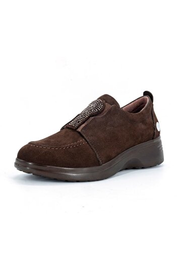 Mammamia D25Ka-7020 Brown Nubuck Genuine Leather Women's Daily Casual Shoes