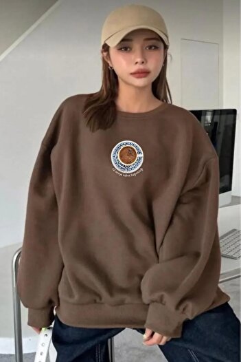 Shine Stone Crew Neck Printed Comfortable Fit Sweatshirt