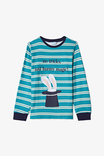 Penti Off-White Boys' Magic Striped Pajama Set