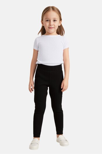 Overkids Toddlers Girl Solid Leggings, Black