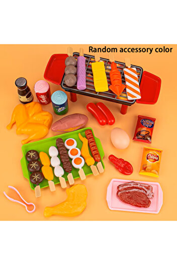 Choice3 27pcs with grill Baby Dress Up Kitchen Toys BBQ Set Kids Simulated BBQ Cookware Cooking Simulated Fo