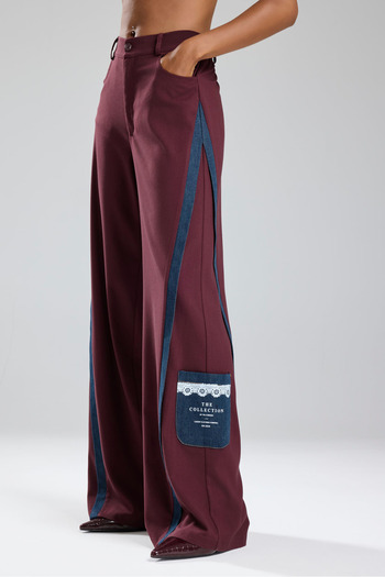 tw3 Kadın Denim Garnili Dantel Baskı Detaylı Tasarım Pantolon