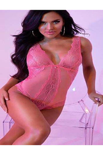 veralya Ροζ Χαμηλό Ρουτσέ Φανταστικό Babydoll
