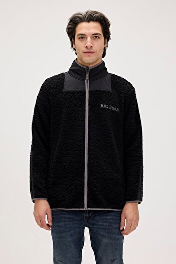 Bad Bear Galvin Black Men's Full-Zip Fleece Sweatshirt