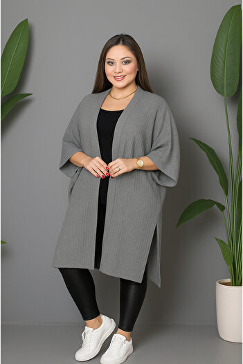 nimet tekstil Knitwear Cardigan Standard Size Poor-Sleeved Ultra Loose Cardigan with Slits