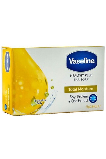 Vaseline Solid Soap, Total Moisture with Oat Extract and Soy Protein, Intensive Hydration Effect, 75