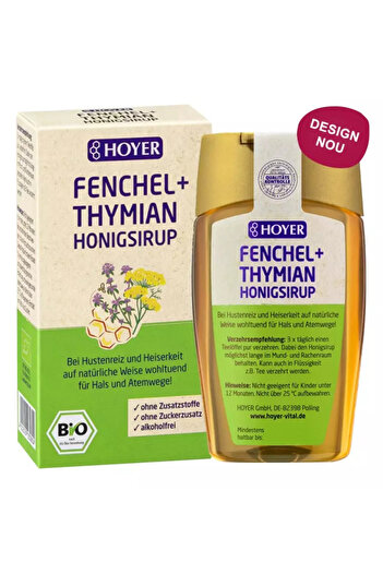 Hoyer Syrup with Honey, Fennel, and Thyme 250g