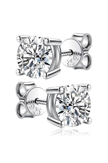 Choice 8mm (2ct each) white color TY 2.0ct Moissanite Earrings For Women Lab Grown Dia Ear Studs Sterling S