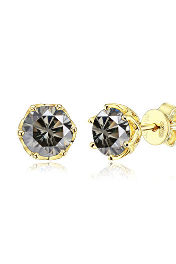 Choice 1.0 CT X 2 gray JoyceJelly 1/2/4CT D Color Moissanite Diamond Stud Earrings S925 Sterling Silver Pla