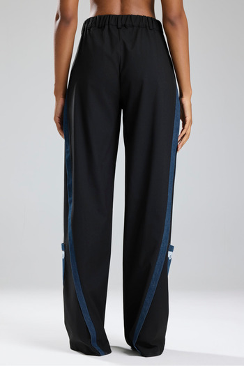 tw3 Women's Denim Garnished Lace Print Detailed Design Trousers