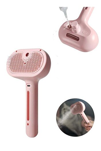 Bukela Water Tank Cat Brush – 2-in-1 Wet Comb, Pink