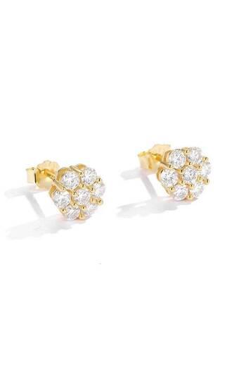 Choice 3mm goldcolor TY Hot Flower Full Moissanite Stud Earrings For Women 2.5/3mm 925 Sterling Silver Diam