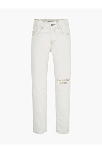 Calvin Klein REGULAR STRAIGHT ECR Erkek Beyaz Kot Pantolon