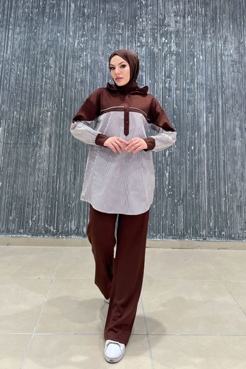 TrendParis Striped Sports Two-Piece Suit