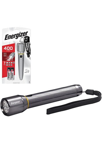 Energizer Vision HD LED flashlight, 400 lm, 7 lighting modes, IPX4, 2xAA batteries included, Metal