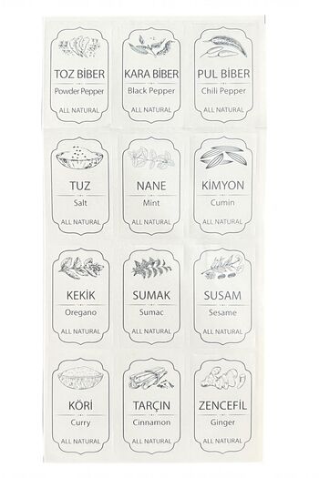 Sezka Life Square Glass Spice Jar Set with Wooden Lid, 12 Pieces, 140 Cc, 12 Pieces with Labels