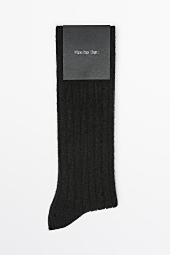 Massimo Dutti Fitilli triko yün ve kaşmir çorap
