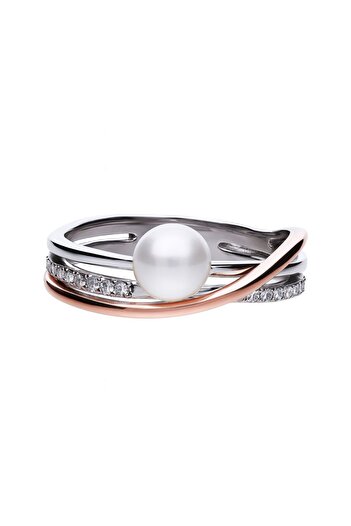Diamonfire Inel cu perlă de argint și zirconiu 611975