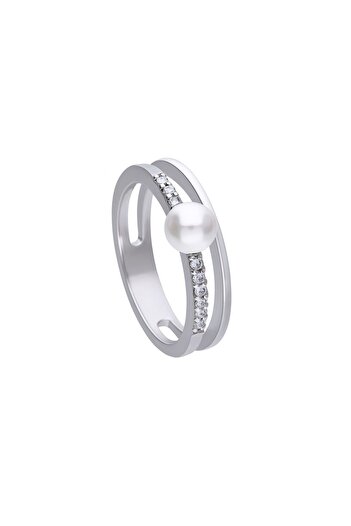 Diamonfire Inel de dama, cu perlă de argint și zirconiu 611995