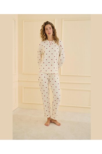 pijamaworld Waffle Sleeve Cuffed X Karyokali Pajama Set