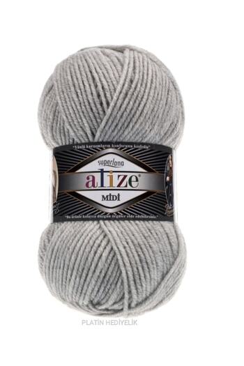 Alize (5 штук) Superlana Midi 208 Сірі нитки для ручного в'язання Жилет Кардиган Шарф Казак