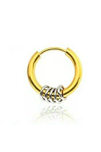 Jaida Moda Unisex Gold Italian Surgical Steel Sports Hoop Earrings 1 Piece