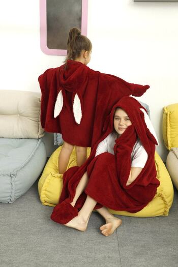Siyah İnci Hooded Wellsoft Blanket