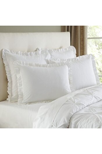 METİNEV White Frilly Pillowcase Cotton Satin