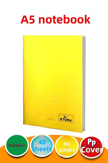 Harika Kitap Pp Cover Wirebound Notebook 40 Sheets |   A5. |   Checkered Notebook Small Size