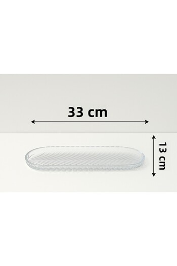 Kitchen Line Transparent Glass Long Presentation Plate 33X13 cm – for Appetizers and Breakfast