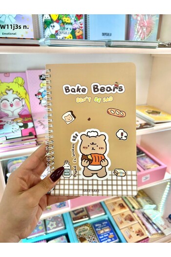 Wisevelya Brown Teddy Bear Themed Design Notebook