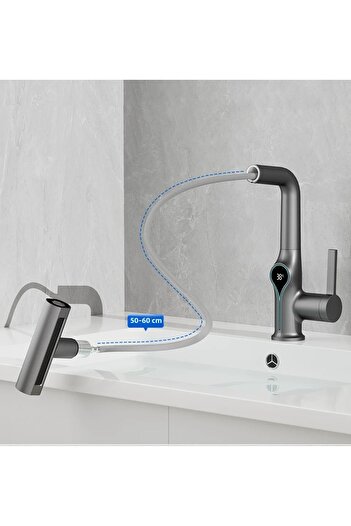 OEM Smart Digital Temperature Led Display Bathroom Sink Faucet with Elevator 4 Functions Imported 7 Years Warranty