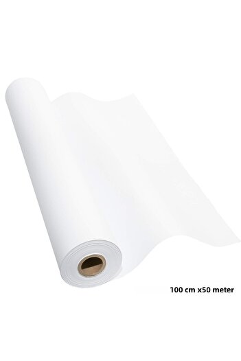roco paper White Kraft Wrapping and Gift Packaging Paper, Roll Picture, Dowry Paper, 80 Gr - 100 cm X 50 Meters
