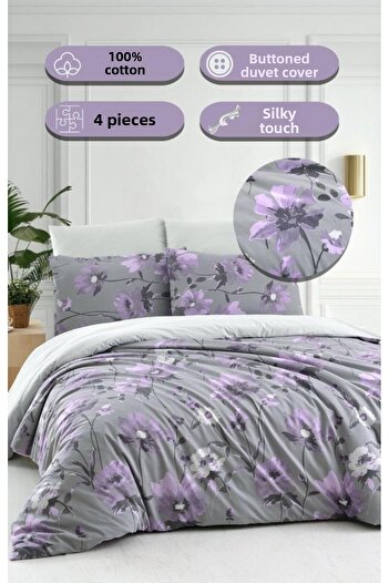 MODALİN Duvet Cover Set Double Size Pp 100% Cotton Percale Printed