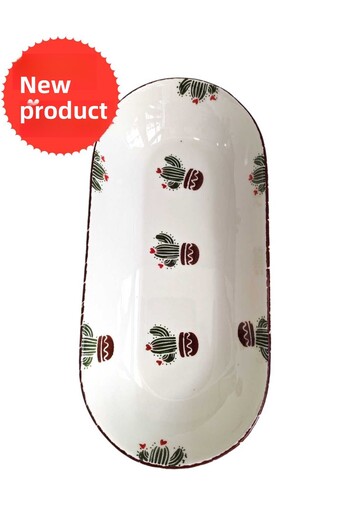 Ganita home Boat Plate Brown Cactus Model 30 cm