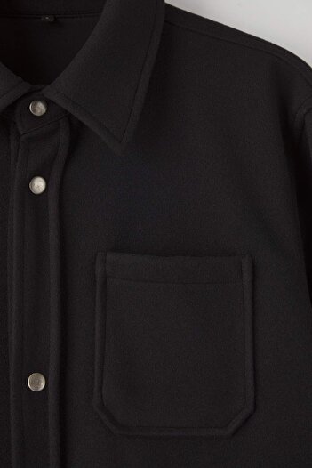 Trendyol Collection Black Regular Men's Shirt Tmnaw26Go00000