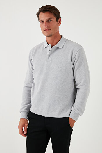 Buratti Cotton Blend Regular Fit Polo Collar Sweater Men's Polo Collar Sweater 456223