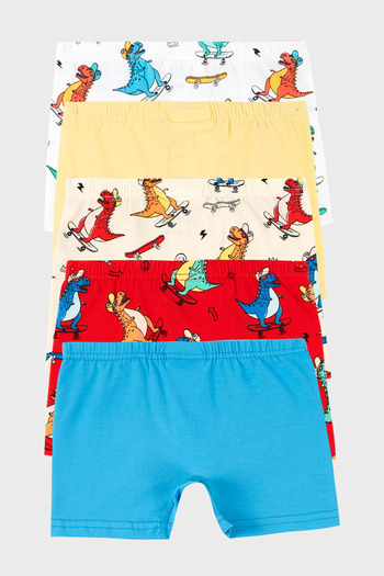 Lela Patterned Stretch Cotton 5-Pack Boxer Boys' Boxer 6651005Dino