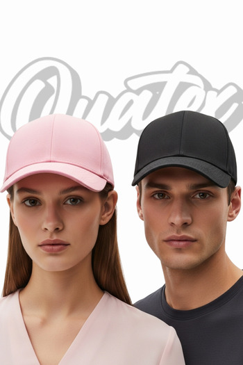 QUATEX Basic Hat 2 Pack – Μαύρο - Ροζ 100% βαμβάκι Gabardine Unisex Μοντέλο
