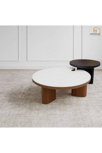 Al Saada Home Wooden Service Tables Set - Brown