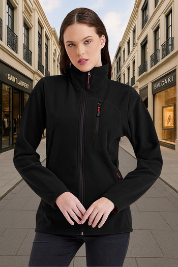 COMBİNE MİCHAİL Μαύρο Γυναικείο Fleece - Αθλητικό μπουφάν εξωτερικού χώρου με φερμουάρ, 3 τσέπες