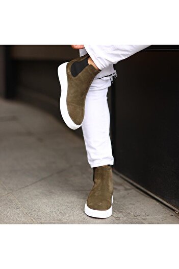 SailLakers - Khaki Suede Leather Eva Sole Unisex Chelsea Boots 102-041-He1065