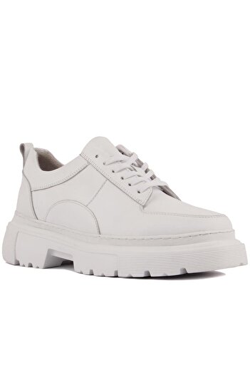 SailLakers Sail Lakers - White Leather Lace-Up Men's Casual Shoes